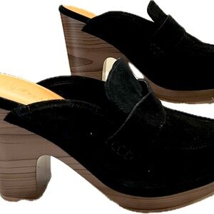 Splendid Black Suede Clog Mules